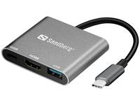 Sandberg USB-C Mini Dock HDMI+USB - Dockingstation