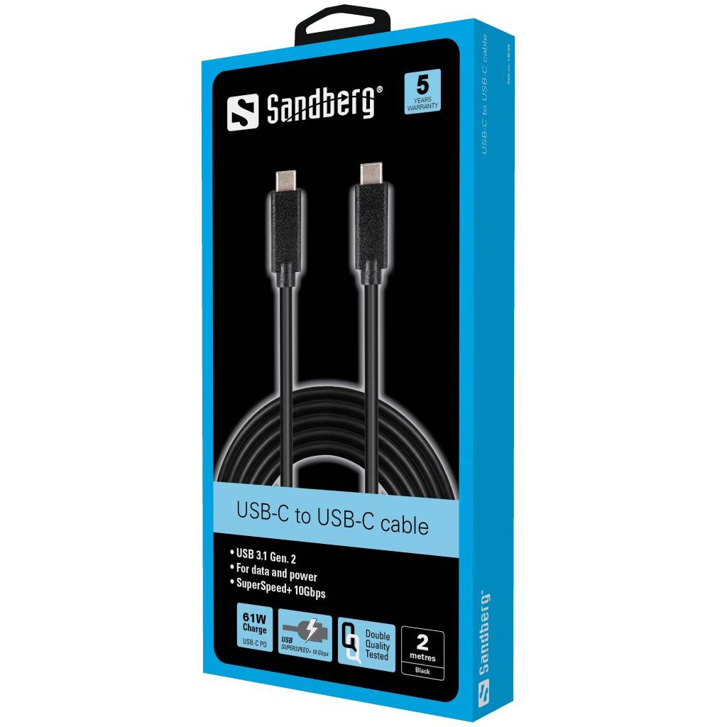 Sandberg - USB-Kabel - USB-C (M) bis USB-C (M)
