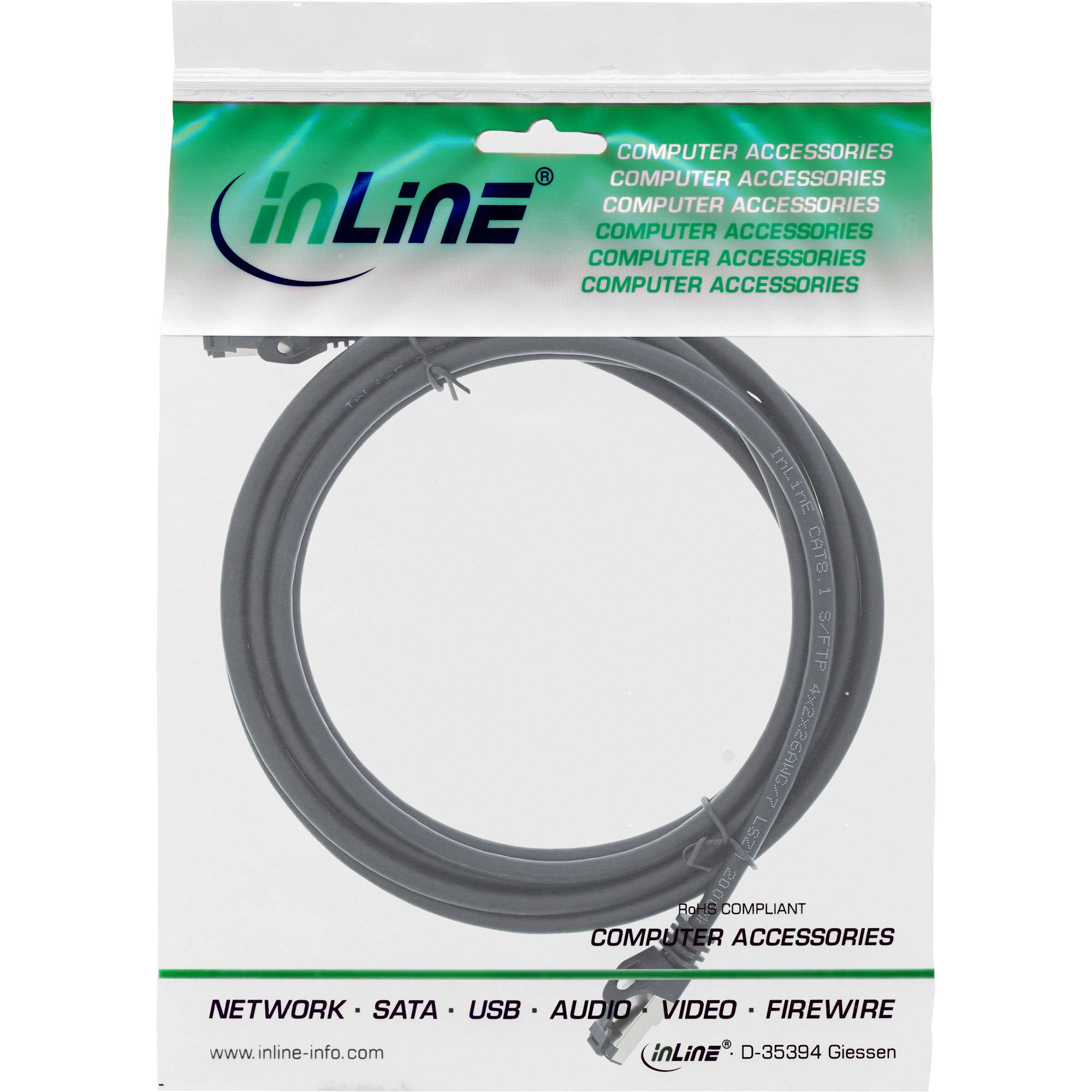 INLINE - Patchkabel - S/FTP (PiMf) - Cat.8.1 - 2000MHz - halogenfrei - schwarz - 2m