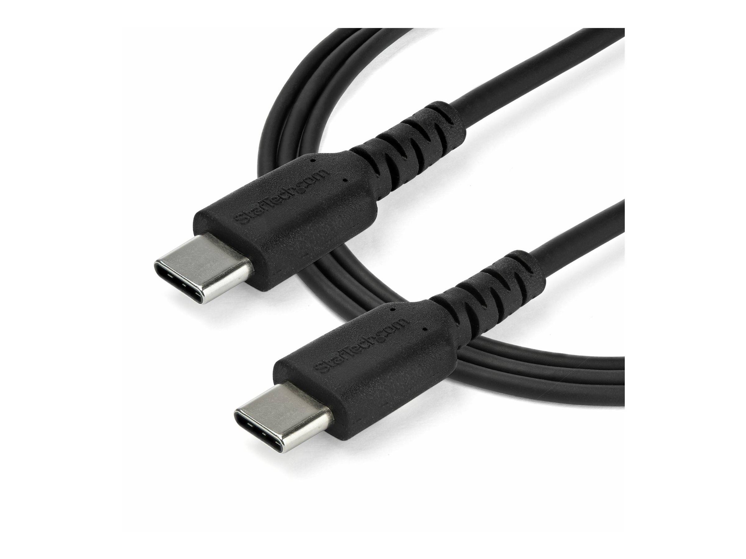 StarTech.com 1m USB-C Ladekabel - Langlebiges USB 2.0 Typ C zu USB C Datenübertragungs-/Schnellladekabel - TPE Mantel Aramidfaser M/M 60W Schwarz
