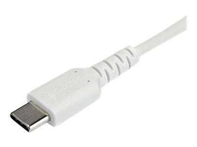 StarTech.com 1m USB-C Ladekabel - Langlebiges USB 2.0 Typ C zu USB C Datenübertragungs-/Schnellladekabel - TPE Mantel Aramidfaser M/M 60W Weiß - Sam