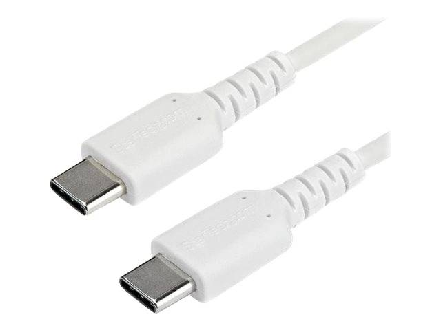 StarTech.com 2m USB-C Ladekabel - Langlebiges USB 2.0 Typ C zu USB C Datenübertragungs-/Schnellladekabel - TPE Mantel Aramidfaser M/M 60W Weiß - Sam