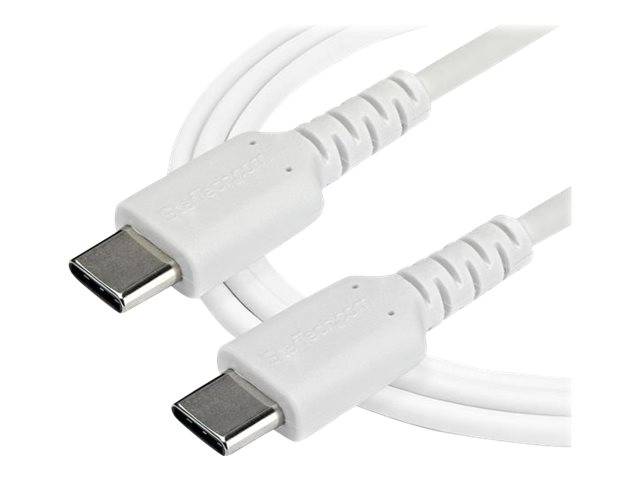 StarTech.com 2m USB-C Ladekabel - Langlebiges USB 2.0 Typ C zu USB C Datenübertragungs-/Schnellladekabel - TPE Mantel Aramidfaser M/M 60W Weiß - Sam