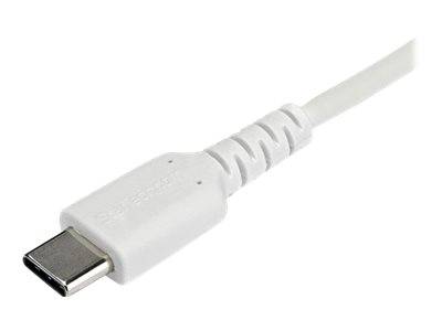 StarTech.com 2m USB-C Ladekabel - Langlebiges USB 2.0 Typ C zu USB C Datenübertragungs-/Schnellladekabel - TPE Mantel Aramidfaser M/M 60W Weiß - Sam