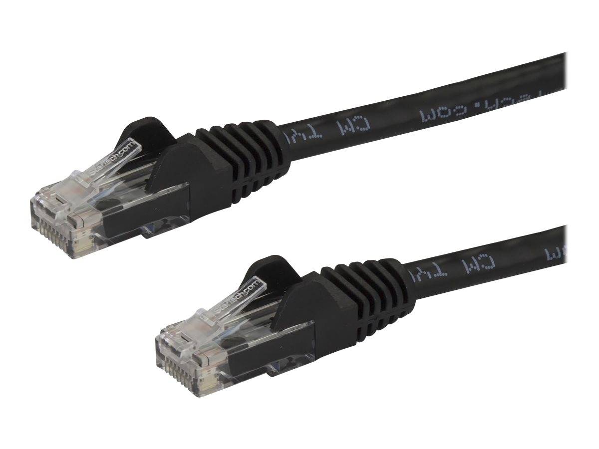 StarTech.com 15m Cat6 Snagless Gigabit UTP Netzwerkkabel - Cat 6 RJ45 Netzwerkkabel mit Knickschutz - Schwarz - Patch-Ka