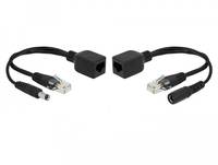 Delock Passive PoE Adapter Set RJ45 DC 5.5 x 2.5 mm - Power Injector - Schwarz (Packung mit 2)