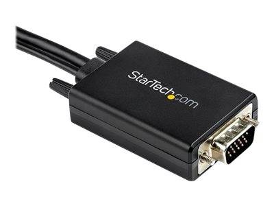 StarTech.com 2m VGA to HDMI Converter Cable with USB Audio Support & Power, Analog to Digital Video Adapter Cable to con