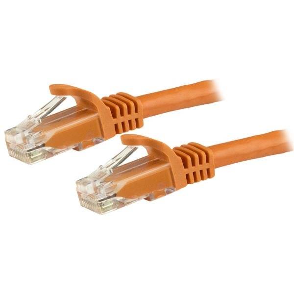 StarTech.com 15m Cat6 Snagless Gigabit UTP Netzwerkkabel - Cat 6 RJ45 Netzwerkkabel mit Knickschutz - Orange - Patch-Kab