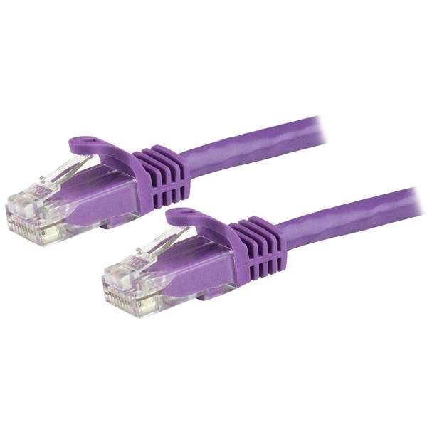 StarTech.com 15m Cat6 Snagless Gigabit UTP Netzwerkkabel - Cat 6 RJ45 Netzwerkkabel mit Knickschutz - Violett - Patch-Ka