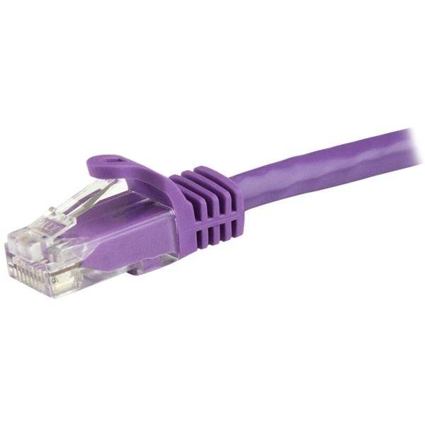 StarTech.com 15m Cat6 Snagless Gigabit UTP Netzwerkkabel - Cat 6 RJ45 Netzwerkkabel mit Knickschutz - Violett - Patch-Ka