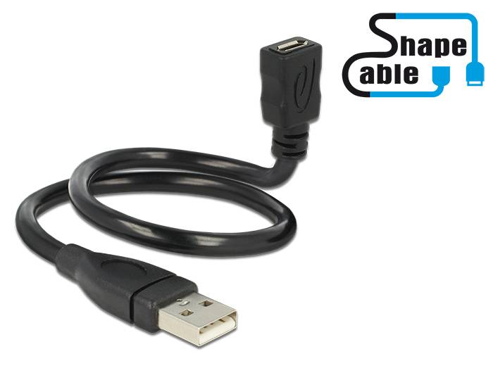 DeLOCK ShapeCable - USB-Verlängerungskabel - Micro-USB Typ B (W)