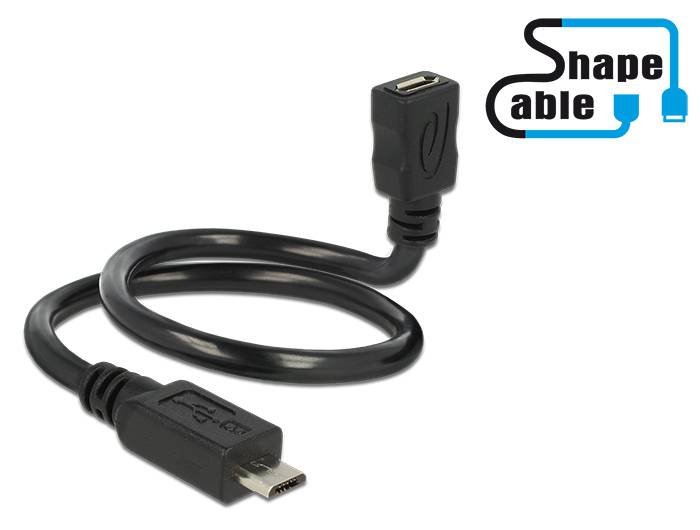 DeLOCK OTG ShapeCable - USB-Verlängerungskabel - Micro-USB Typ B (W)