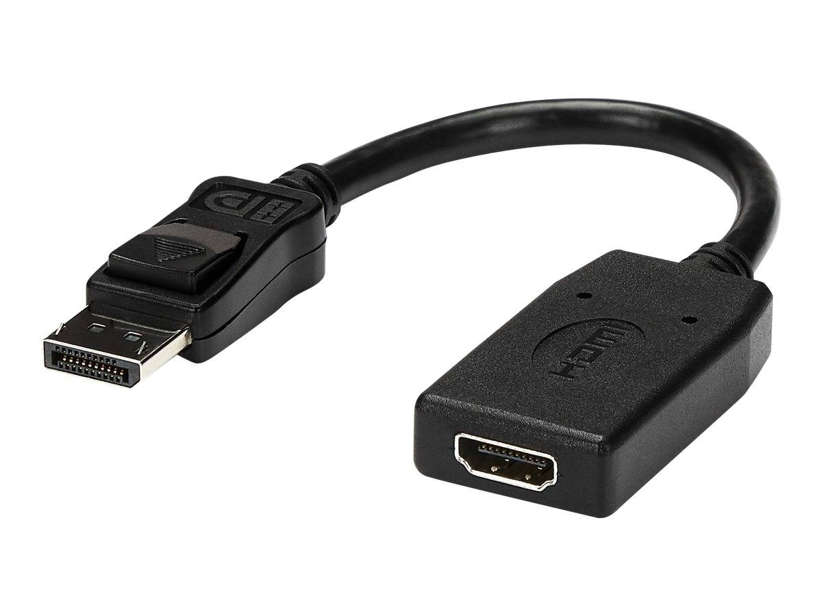 DisplayPort-zu-HDMI-Adapterkabel mit DisplayPort-Stecker auf der einen Seite und HDMI-Buchse auf der anderen Seite