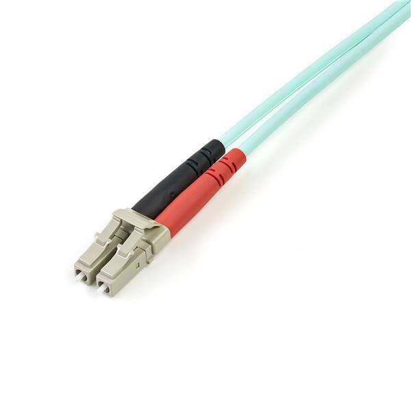 StarTech.com Aqua OM4 Duplex Multimode Fiber - 3m/ 9 ft - 100 Gb - 50/125 - OM4 Fiber - LC to LC Fiber Patch Cable (450FBLCLC3)