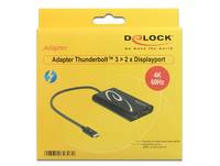 Delock Adapter Thunderbolt 3 Stecker > 2 x Displayport Buchse 4K 60 Hz