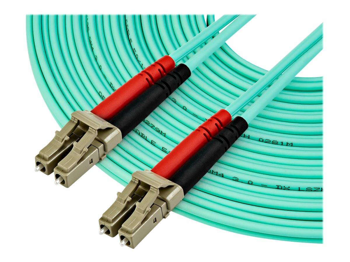StarTech.com 10 m OM4 LC to LC Multimode Duplex Fiber Optic Patch Cable- Aqua - 50/125 - Fiber Optic Cable - 40/100Gb -