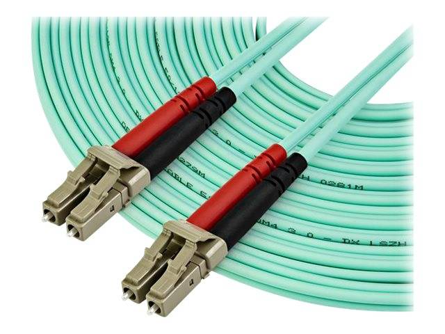 StarTech.com 10 m OM4 LC to LC Multimode Duplex Fiber Optic Patch Cable- Aqua - 50/125 - Fiber Optic Cable - 40/100Gb -