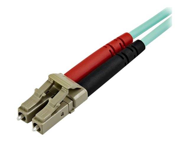 StarTech.com 10 m OM4 LC to LC Multimode Duplex Fiber Optic Patch Cable- Aqua - 50/125 - Fiber Optic Cable - 40/100Gb -