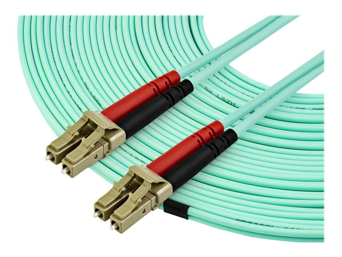 StarTech.com 15m OM3 LC to LC Multimode Duplex Fiber Optic Patch Cable - Aqua - 50/125 - LSZH Fiber Optic Cable - 10Gb (