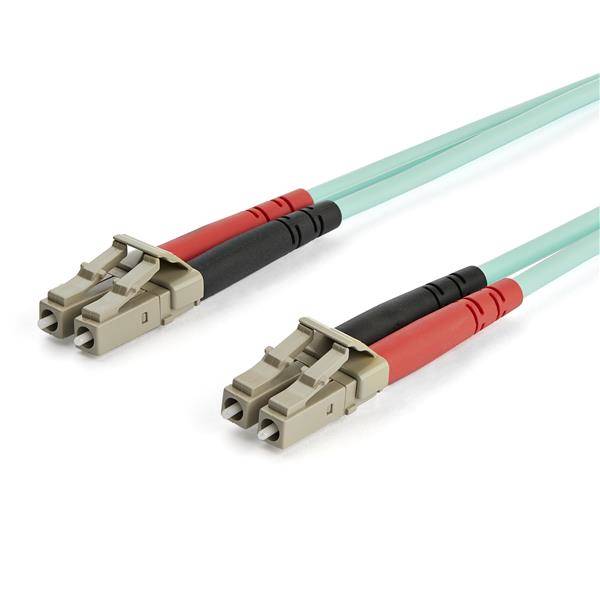 StarTech.com 15m OM3 LC to LC Multimode Duplex Fiber Optic Patch Cable - Aqua - 50/125 - LSZH Fiber Optic Cable - 10Gb (