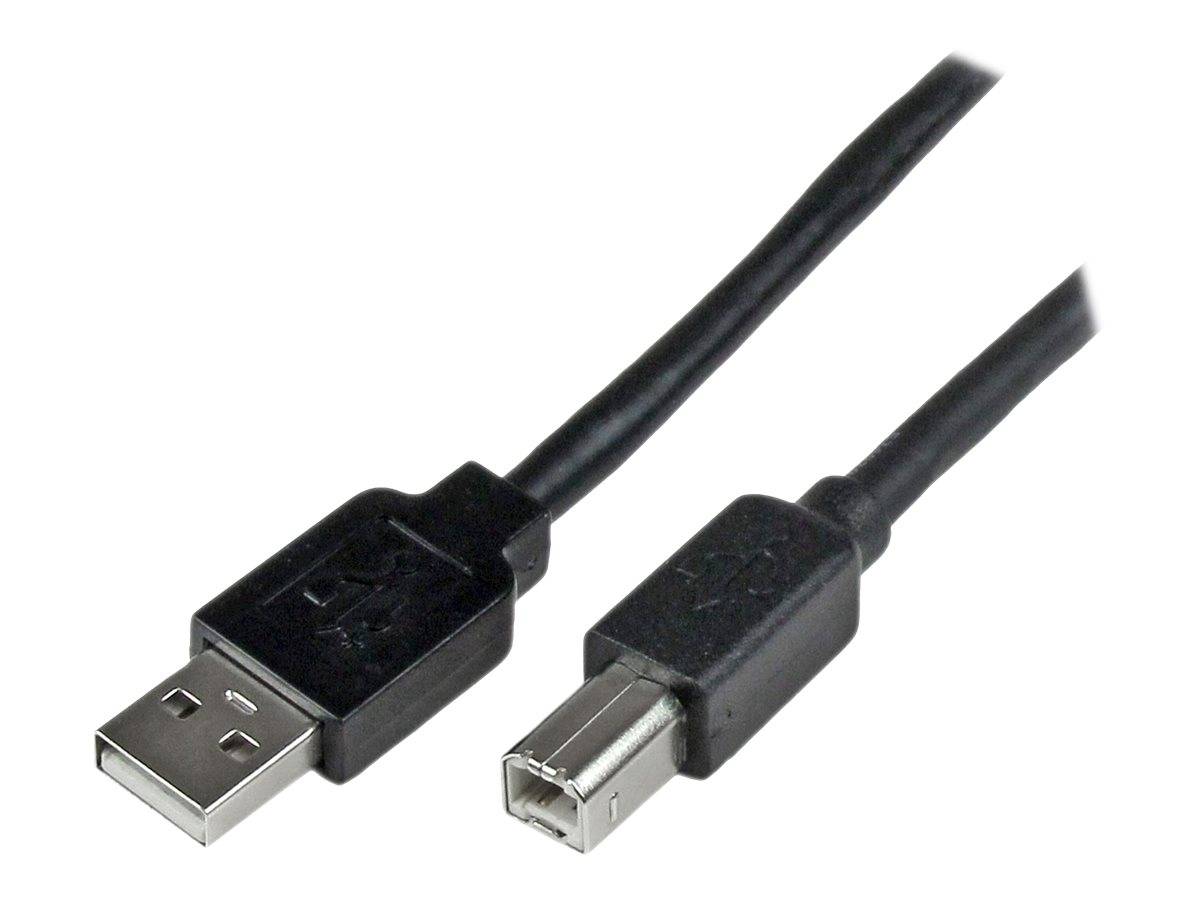 StarTech.com 20m aktives USB 2.0 A auf B Kabel - Stecker/Stecker - USB Druckerkabel 1x USB A / 1x USB B - Schwarz - USB-