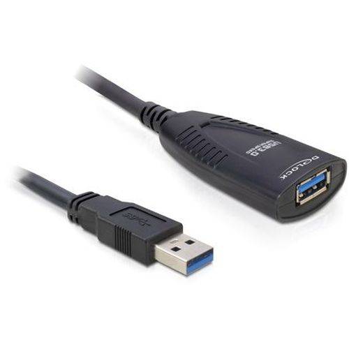 DeLOCK Aktives USB 3.0 Verlängerungskabel, Stecker A auf Buchse A, 5,0 m