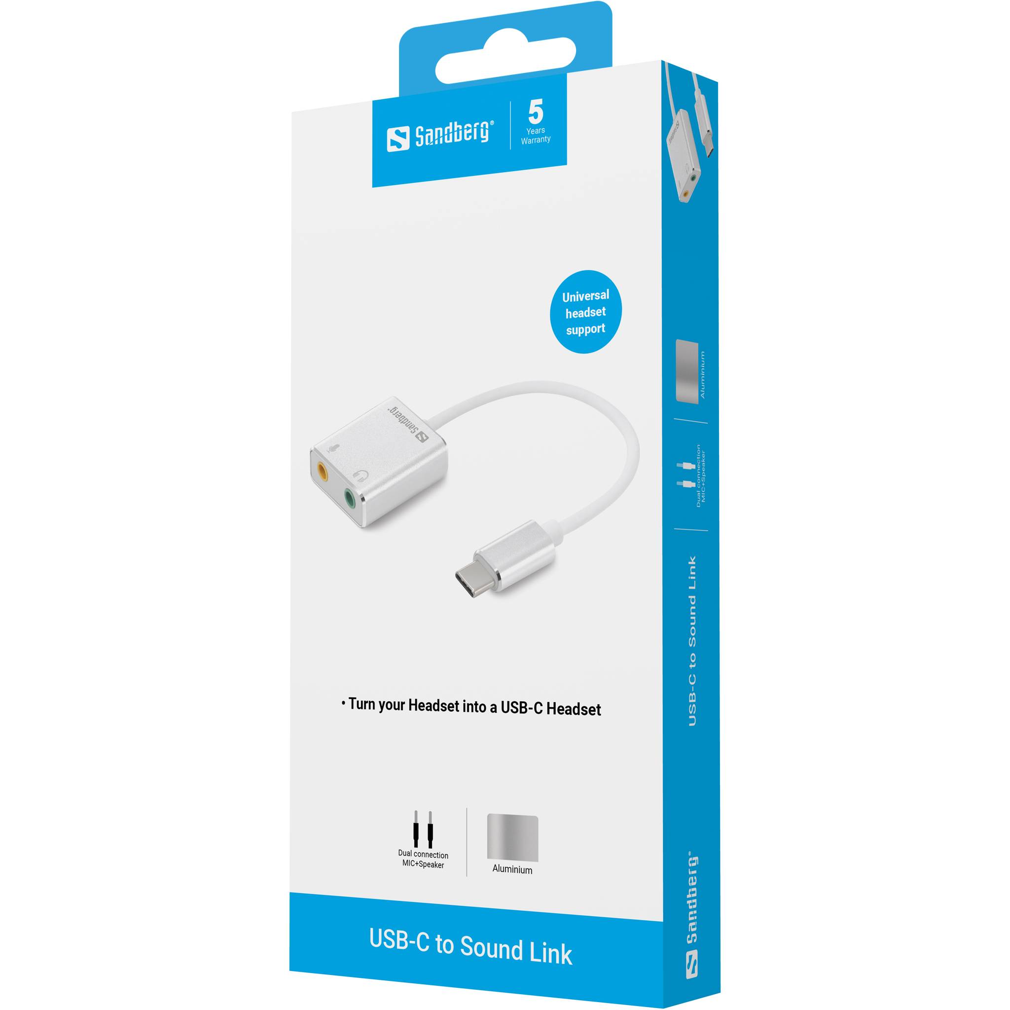SANDBERG USB-C to Sound Link - Soundkarte - Stereo