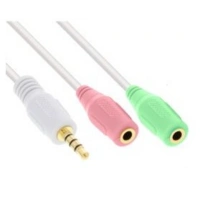 INLINE - Headset Adapterkabel - 3,5mm Stecker an 2x3,5mm Buchse - weiß - 1m INLINE - Headset Adapterkabel - 3,5mm Stecker an 2x3,5mm Buchse - weiß - 1m