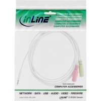 INLINE - Headset Adapterkabel - 3,5mm Stecker an 2x3,5mm Buchse - weiß - 1m INLINE - Headset Adapterkabel - 3,5mm Stecker an 2x3,5mm Buchse - weiß - 1m