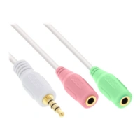 INLINE - Headset Adapterkabel - 3,5mm Stecker an 2x3,5mm Buchse - weiß - 1m INLINE - Headset Adapterkabel - 3,5mm Stecker an 2x3,5mm Buchse - weiß - 1m