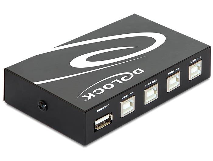 DeLock Switch USB 2.0 4 port manual - USB-Umschalter für die gemeinsame Nutzung von Peripheriegeräten