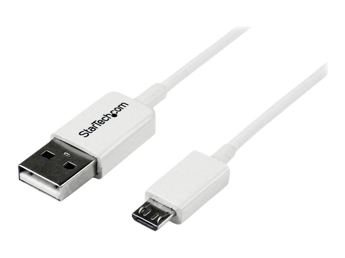 StarTech.com 2m USB 2.0 A auf Micro USB B Kabel - USB A / Micro B Datenkabel / Anschlusskabel - Weiß - USB-Kabel - Micro