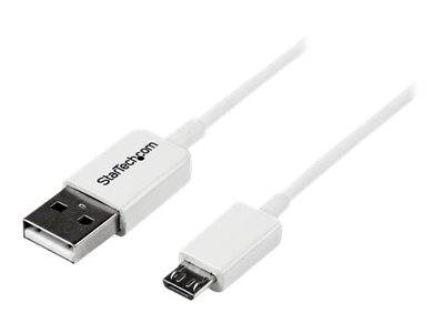 StarTech.com 2m USB 2.0 A auf Micro USB B Kabel - USB A / Micro B Datenkabel / Anschlusskabel - Weiß - USB-Kabel - Micro