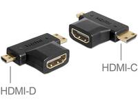 Delock - HDMI Splitter - HDMI weiblich bis mini HDMI, mikro HDMI männlich