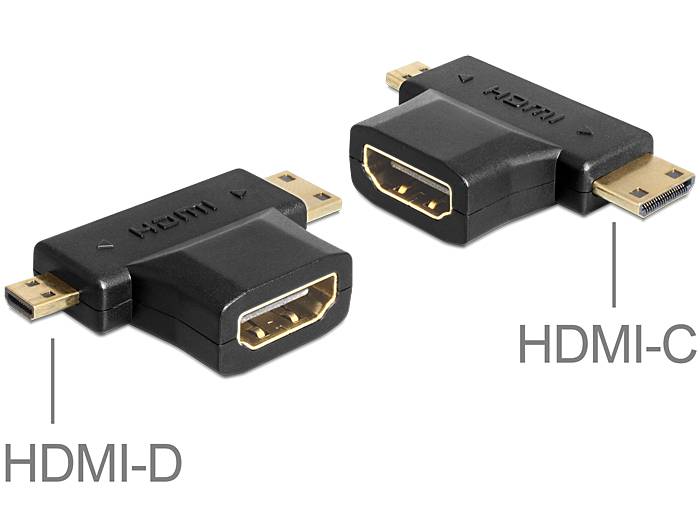 Delock - HDMI Splitter - HDMI weiblich bis mini HDMI, mikro HDMI männlich