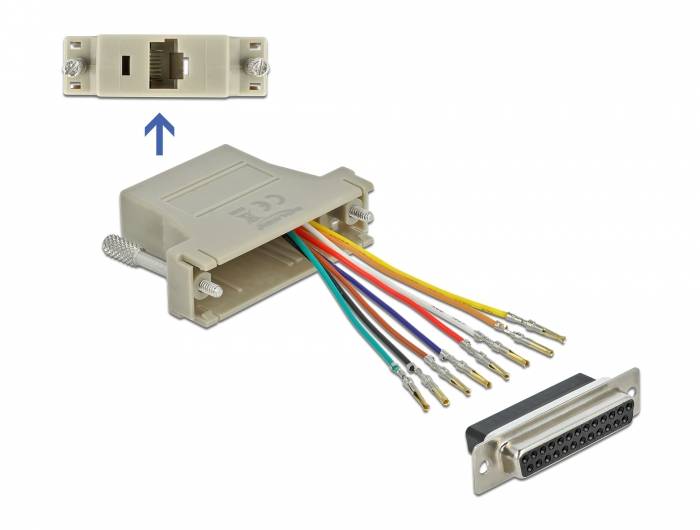 DeLOCK Adapter Sub-D 25 pin female to RJ45 female Assembly Kit - Serieller Adapter - RJ-45 (W)