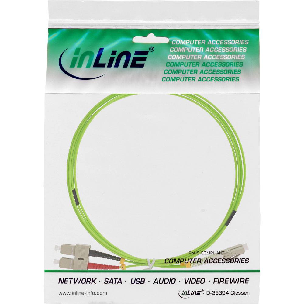 INLINE - LWL Duplex Kabel - LC/SC - 50/125µm - OM5 - 5m