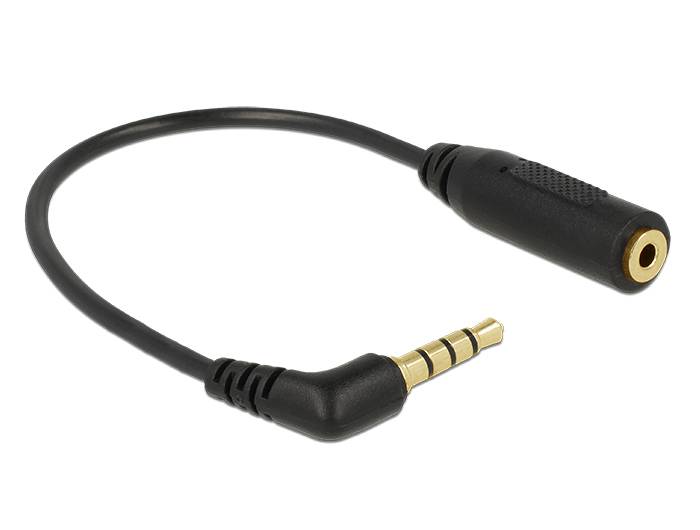 Delock - Kopfhöreradapter - Stereo Mikro-Stecker weiblich zu 4-poliger Mini-Stecker männlich gewinkelt