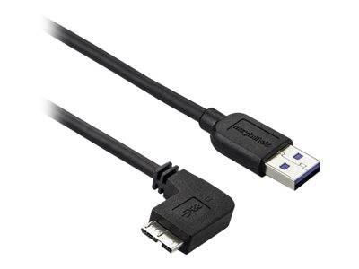 StarTech.com 2m Micro USB 3.0 Kabel - USB A zu links gewinkeltes Micro B USB Anschlusskabel - M/M - USB 3.1 Gen 1 (5 Gbi