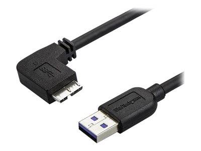 StarTech.com 2m Micro USB 3.0 Kabel - USB A zu links gewinkeltes Micro B USB Anschlusskabel - M/M - USB 3.1 Gen 1 (5 Gbi