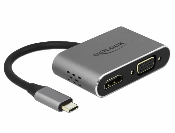 Delock - Externer Videoadapter - USB-C - HDMI, VGA