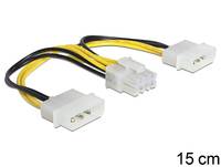 Delock Kabel Stromversorgung 8 Pin EPS > 2 x 4 Pin Molex