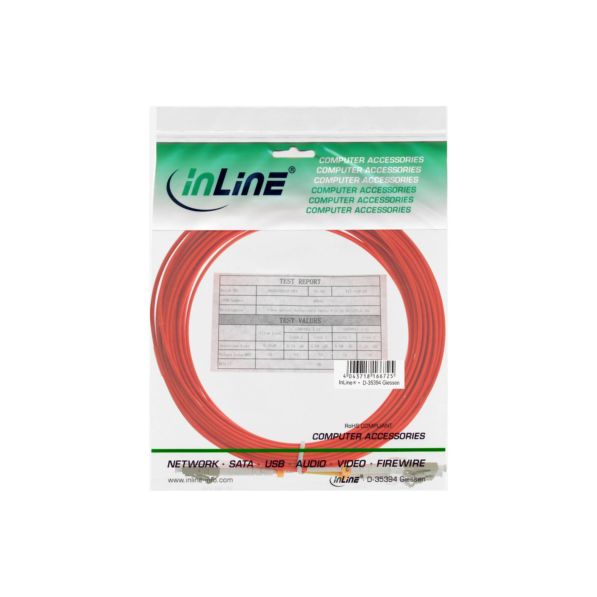 INLINE - LWL Duplex Kabel - LC/LC - 50/125µm - OM2 - 7m