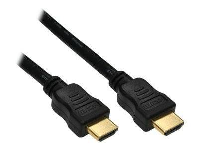 INLINE - HDMI-High Speed Kabel mit Ethernet - ST / ST - schwarz / gold - 1,5m
