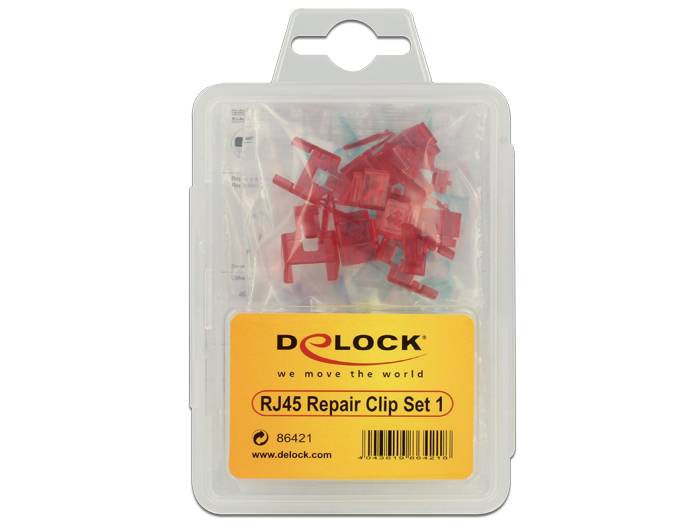 DeLOCK Repair Clip Set 1 - Netzwerkanschluss Reparatur-Clip - Blau, Gelb, Rot, grün (Packung mit 40)