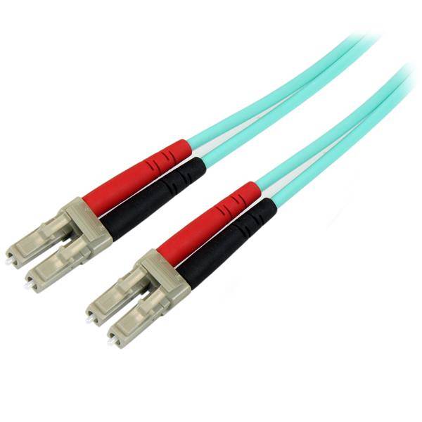 StarTech.com Aqua OM4 Duplex Multimode Fiber - 16 ft / 5m - 100 Gb - 50/125 - OM4 Fiber - LC to LC Fiber Patch Cable (45