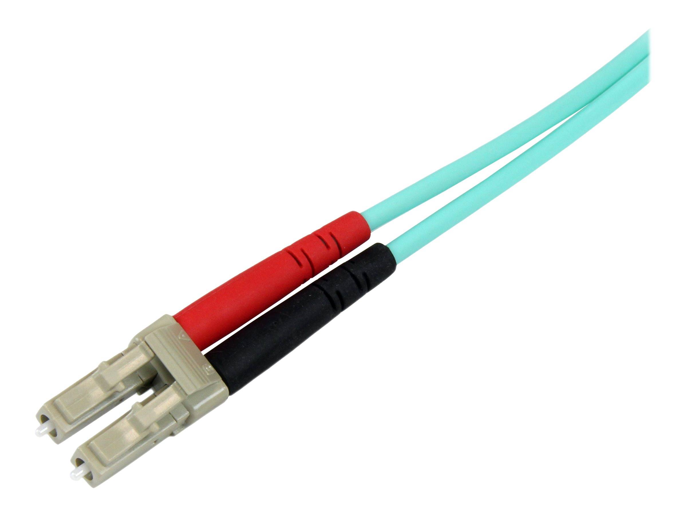 StarTech.com Aqua OM4 Duplex Multimode Fiber - 16 ft / 5m - 100 Gb - 50/125 - OM4 Fiber - LC to LC Fiber Patch Cable (45
