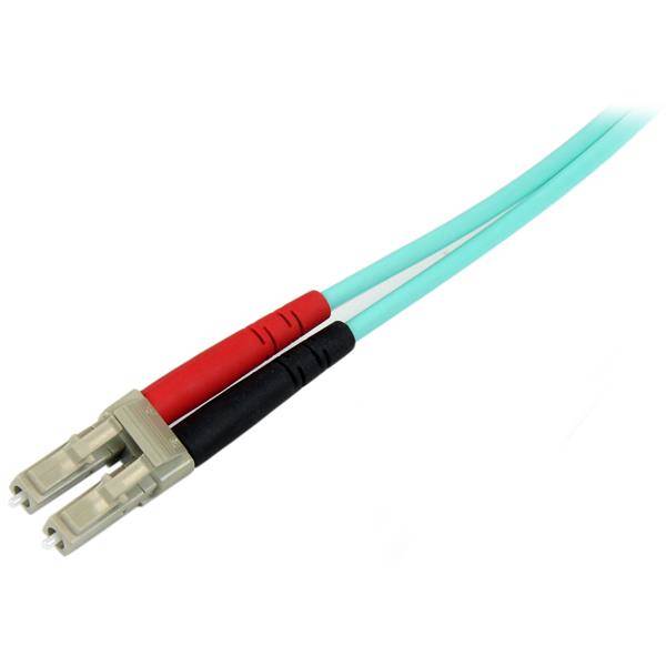 StarTech.com Aqua OM4 Duplex Multimode Fiber - 16 ft / 5m - 100 Gb - 50/125 - OM4 Fiber - LC to LC Fiber Patch Cable (45