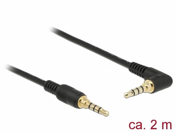 Delock - Audiokabel - 4-poliger Mini-Stecker männlich gewinkelt bis 4-poliger Mini-Stecker männlich
