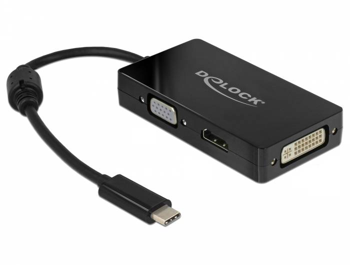 DeLOCK - Externer Videoadapter - USB-C - DVI, HDMI, VGA